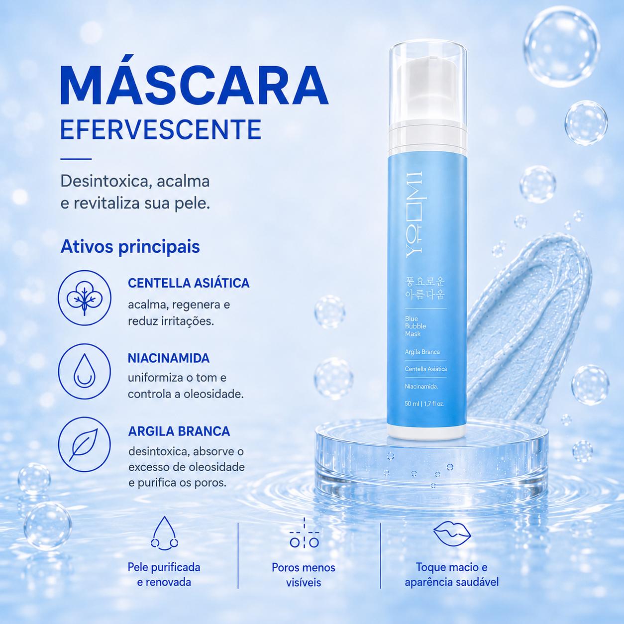 Máscara Facial · Blue Bubble Mask